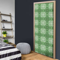 Green Hawaiian Quilt Door Cover Hawaii Pineapple Monstera Palaka Motifs - Polynesian Pride