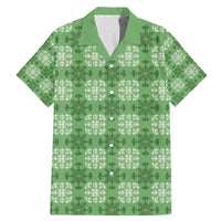 Green Hawaiian Quilt Family Matching Mermaid Dress and Hawaiian Shirt Hawaii Pineapple Monstera Palaka Motifs - Polynesian Pride