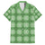 Green Hawaiian Quilt Family Matching Off The Shoulder Long Sleeve Dress and Hawaiian Shirt Hawaii Pineapple Monstera Palaka Motifs - Polynesian Pride