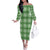 Green Hawaiian Quilt Family Matching Off The Shoulder Long Sleeve Dress and Hawaiian Shirt Hawaii Pineapple Monstera Palaka Motifs - Polynesian Pride