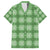 Green Hawaiian Quilt Family Matching Off Shoulder Short Dress and Hawaiian Shirt Hawaii Pineapple Monstera Palaka Motifs - Polynesian Pride