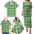 Green Hawaiian Quilt Family Matching Puletasi and Hawaiian Shirt Hawaii Pineapple Monstera Palaka Motifs - Polynesian Pride