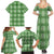 Green Hawaiian Quilt Family Matching Summer Maxi Dress and Hawaiian Shirt Hawaii Pineapple Monstera Palaka Motifs - Polynesian Pride