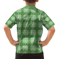 Green Hawaiian Quilt Kid Hawaiian Shirt Hawaii Pineapple Monstera Palaka Motifs LT14 - Polynesian Pride