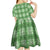 Green Hawaiian Quilt Kid Short Sleeve Dress Hawaii Pineapple Monstera Palaka Motifs - Polynesian Pride