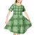 Green Hawaiian Quilt Kid Short Sleeve Dress Hawaii Pineapple Monstera Palaka Motifs - Polynesian Pride