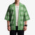 Green Hawaiian Quilt Kimono Hawaii Pineapple Monstera Palaka Motifs - Polynesian Pride