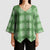 Green Hawaiian Quilt Kimono Sleeve Blouse Hawaii Pineapple Monstera Palaka Motifs - Polynesian Pride