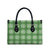Green Hawaiian Quilt Leather Bag Hawaii Pineapple Monstera Palaka Motifs - Polynesian Pride