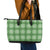 Green Hawaiian Quilt Leather Tote Bag Hawaii Pineapple Monstera Palaka Motifs - Polynesian Pride