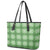 Green Hawaiian Quilt Leather Tote Bag Hawaii Pineapple Monstera Palaka Motifs - Polynesian Pride