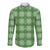 Green Hawaiian Quilt Long Sleeve Button Shirt Hawaii Pineapple Monstera Palaka Motifs - Polynesian Pride