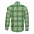 Green Hawaiian Quilt Long Sleeve Button Shirt Hawaii Pineapple Monstera Palaka Motifs - Polynesian Pride