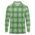 Green Hawaiian Quilt Long Sleeve Polo Shirt Hawaii Pineapple Monstera Palaka Motifs - Polynesian Pride