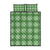 Green Hawaiian Quilt Quilt Bed Set Hawaii Pineapple Monstera Palaka Motifs - Polynesian Pride