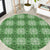 Green Hawaiian Quilt Round Carpet Hawaii Pineapple Monstera Palaka Motifs - Polynesian Pride