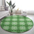 Green Hawaiian Quilt Round Carpet Hawaii Pineapple Monstera Palaka Motifs - Polynesian Pride