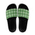 Green Hawaiian Quilt Slide Sandals Hawaii Pineapple Monstera Palaka Motifs - Polynesian Pride