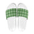 Green Hawaiian Quilt Slide Sandals Hawaii Pineapple Monstera Palaka Motifs - Polynesian Pride