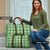 Green Hawaiian Quilt Travel Bag Hawaii Pineapple Monstera Palaka Motifs - Polynesian Pride