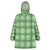 Green Hawaiian Quilt Wearable Blanket Hoodie Hawaii Pineapple Monstera Palaka Motifs - Polynesian Pride