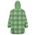 Green Hawaiian Quilt Wearable Blanket Hoodie Hawaii Pineapple Monstera Palaka Motifs - Polynesian Pride