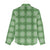 Green Hawaiian Quilt Women Casual Shirt Hawaii Pineapple Monstera Palaka Motifs - Polynesian Pride
