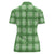 Green Hawaiian Quilt Women Polo Shirt Hawaii Pineapple Monstera Palaka Motifs - Polynesian Pride