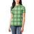 Green Hawaiian Quilt Women Polo Shirt Hawaii Pineapple Monstera Palaka Motifs - Polynesian Pride