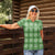 Green Hawaiian Quilt Women Polo Shirt Hawaii Pineapple Monstera Palaka Motifs - Polynesian Pride