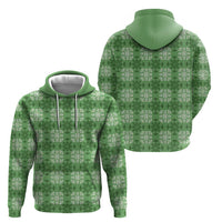 Green Hawaiian Quilt Zip Hoodie Hawaii Pineapple Monstera Palaka Motifs - Polynesian Pride