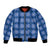 Royal Blue Hawaiian Quilt Bomber Jacket Hawaii Pineapple Monstera Palaka Motifs - Polynesian Pride