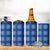 Royal Blue Hawaiian Quilt 4 in 1 Can Cooler Tumbler Hawaii Pineapple Monstera Palaka Motifs - Polynesian Pride