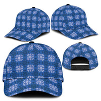 Royal Blue Hawaiian Quilt Classic Cap Hawaii Pineapple Monstera Palaka Motifs - Polynesian Pride