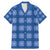 Royal Blue Hawaiian Quilt Family Matching Mermaid Dress and Hawaiian Shirt Hawaii Pineapple Monstera Palaka Motifs - Polynesian Pride