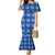Royal Blue Hawaiian Quilt Family Matching Mermaid Dress and Hawaiian Shirt Hawaii Pineapple Monstera Palaka Motifs - Polynesian Pride
