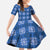 Royal Blue Hawaiian Quilt Family Matching Off Shoulder Maxi Dress and Hawaiian Shirt Hawaii Pineapple Monstera Palaka Motifs - Polynesian Pride