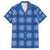 Royal Blue Hawaiian Quilt Family Matching Puletasi and Hawaiian Shirt Hawaii Pineapple Monstera Palaka Motifs - Polynesian Pride