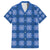 Royal Blue Hawaiian Quilt Family Matching Short Sleeve Bodycon Dress and Hawaiian Shirt Hawaii Pineapple Monstera Palaka Motifs - Polynesian Pride