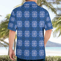 Royal Blue Hawaiian Quilt Hawaiian Shirt Hawaii Pineapple Monstera Palaka Motifs - Polynesian Pride