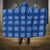 Royal Blue Hawaiian Quilt Hooded Blanket Hawaii Pineapple Monstera Palaka Motifs - Polynesian Pride
