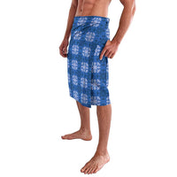 Royal Blue Hawaiian Quilt Lavalava Hawaii Pineapple Monstera Palaka Motifs - Polynesian Pride