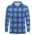 Royal Blue Hawaiian Quilt Long Sleeve Polo Shirt Hawaii Pineapple Monstera Palaka Motifs - Polynesian Pride