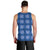 Royal Blue Hawaiian Quilt Men Tank Top Hawaii Pineapple Monstera Palaka Motifs - Polynesian Pride