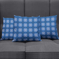 Royal Blue Hawaiian Quilt Pillow Cover Hawaii Pineapple Monstera Palaka Motifs - Polynesian Pride