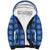 Royal Blue Hawaiian Quilt Sherpa Hoodie Hawaii Pineapple Monstera Palaka Motifs - Polynesian Pride