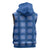 Royal Blue Hawaiian Quilt Sleeveless Hoodie Hawaii Pineapple Monstera Palaka Motifs - Polynesian Pride