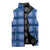 Royal Blue Hawaiian Quilt Sleeveless Puffer Jacket Hawaii Pineapple Monstera Palaka Motifs - Polynesian Pride