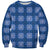Royal Blue Hawaiian Quilt Sweatshirt Hawaii Pineapple Monstera Palaka Motifs - Polynesian Pride