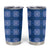 Royal Blue Hawaiian Quilt Tumbler Cup Hawaii Pineapple Monstera Palaka Motifs - Polynesian Pride